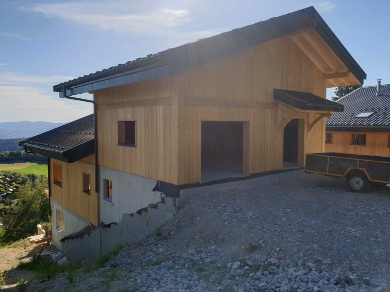 Construction d’une maison en ossature bois à Bogève.