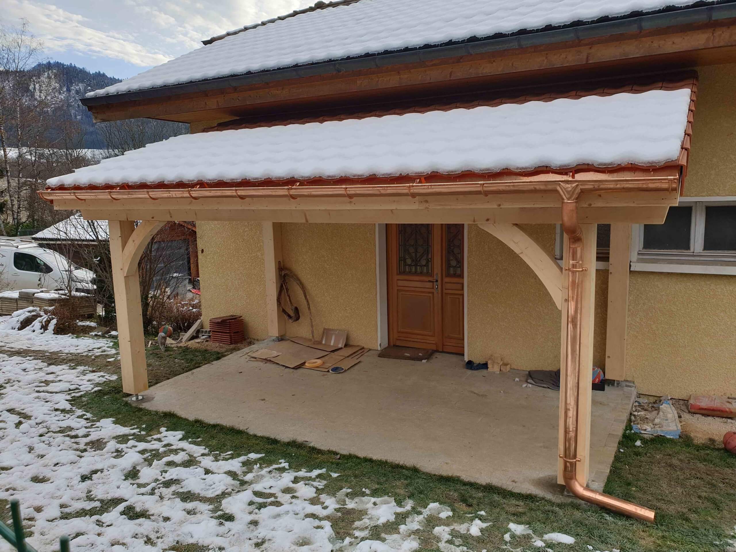 Création d'un porche d'entrée à Fillinge par les artisans Pôle Travaux