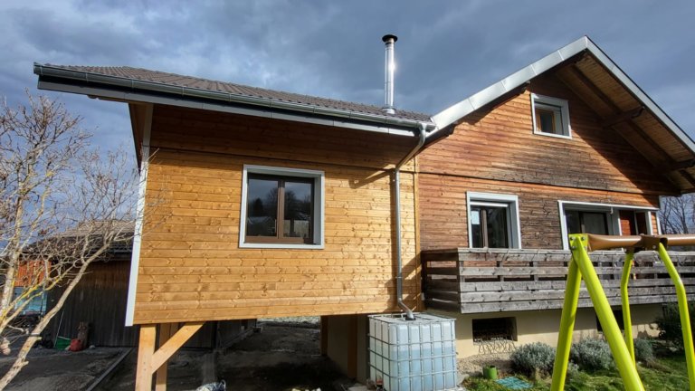 Agrandissement d’un chalet en ossature bois à arenthon